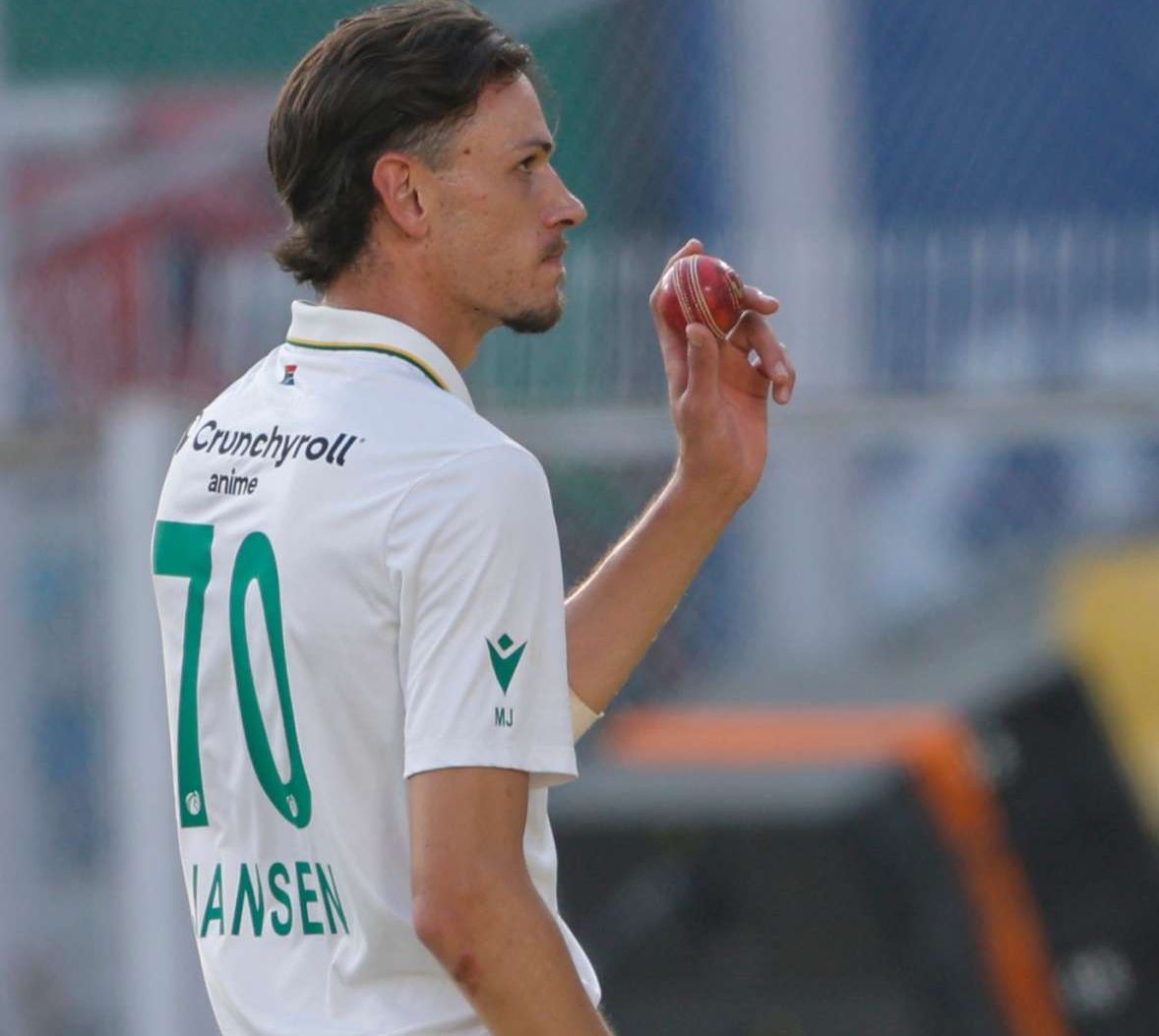 Best figures for a left arm pacer against India in India in Tests