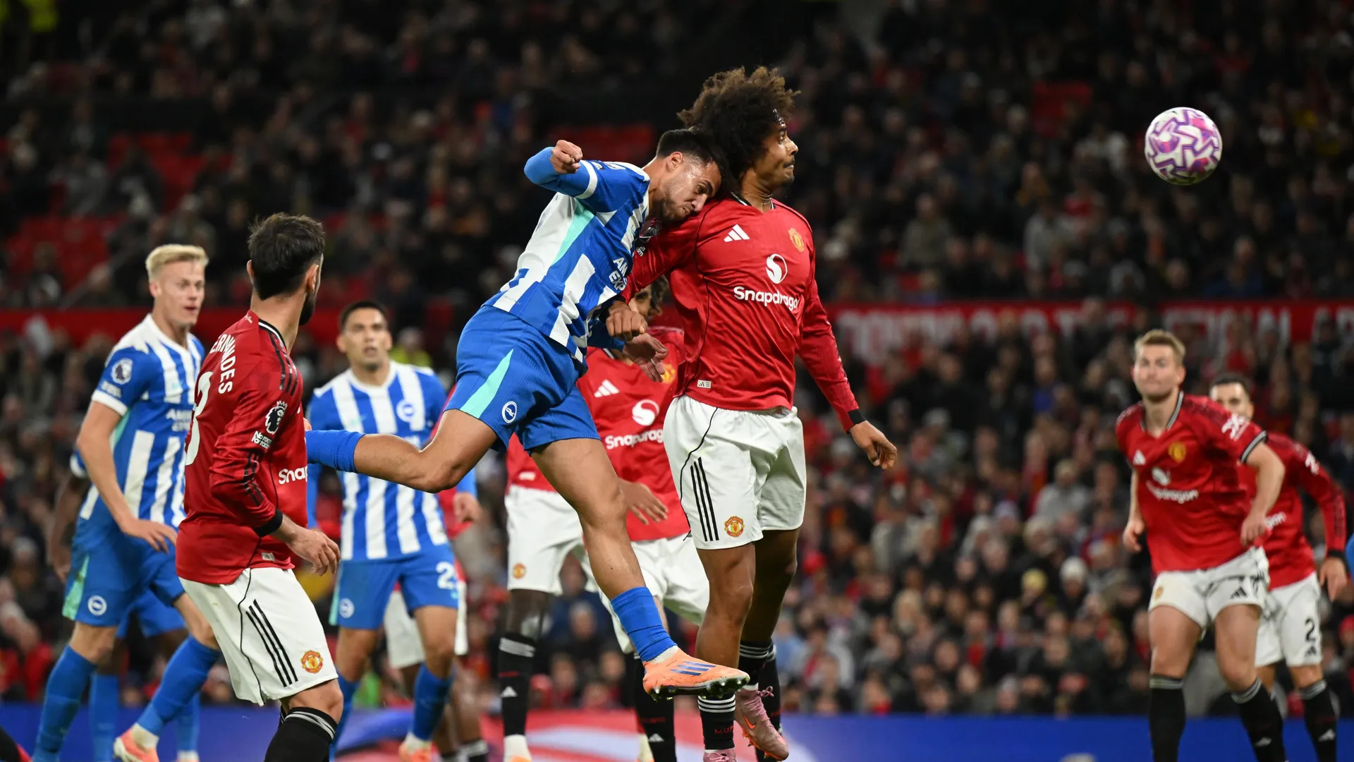 Kostulas scored a late goal for Brighton against Manchester United.